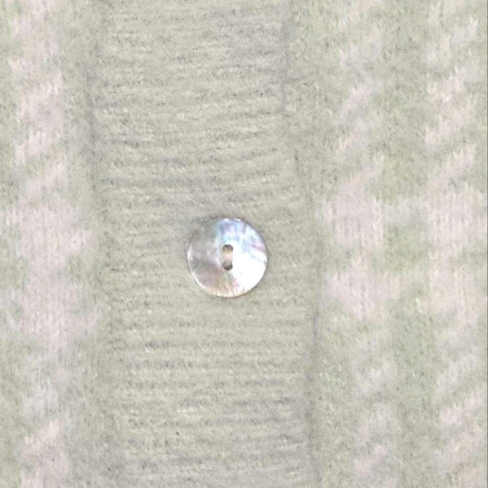Kendall & Kylie Bambi Long Sleeve Button-Up Sweater Size M Green Plaid Cardigan - Picture 5 of 8